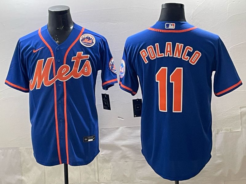 2026 Men Nike New York Mets #11 Polanco Blue Game MLB Jersey 04